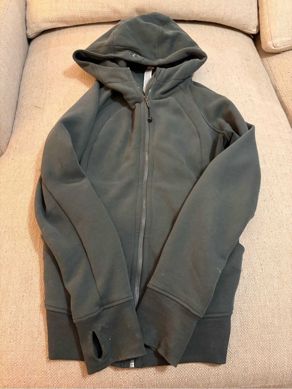 Lululemon Scuba Full-Zip Hoodie Dark Forest Green Size 12